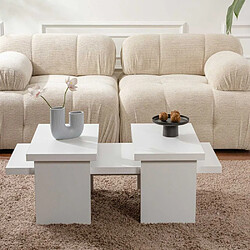 Hanah Home Table basse en aggloméré 110 x 45 x 41,4 cm Sanctuary blanc.