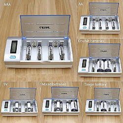 Universal Ensemble de charge rapide intelligente LCD multifonctionnel avec chargeur et batteries