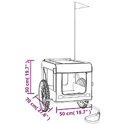 vidaXL Remorque de vélo pour animaux de compagnie gris et noir pas cher