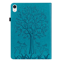 Etui en PU motif cerf et arbre, skin touch avec support et porte-cartes bleu pour votre Apple iPad mini 6 (2021)