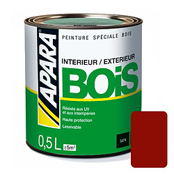 Peinture Bois Satin - APARA-0.5 litre-Rouge basque (RAL 8015)