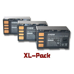 vhbw 3x Batteries compatible avec JVC GZ-HD-Serie GZ-HD7 caméra vidéo caméscope (1400mAh, 7,2V, Li-ion) avec puce d'information