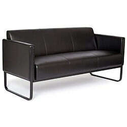 Canapé lounge BALI BLACK châssis noir simili-cuir lisse 3 places noir hjh OFFICE