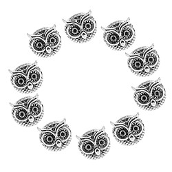 Acheter 10 pièces métal hibou bricolage bracelet connecteur entretoise charme perles argent