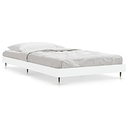 Maison Chic Lit adulte - Lit simple Cadre de lit,Structure du lit Contemporain blanc 90x200 cm bois d'ingénierie -MN99447