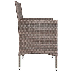 Maison Chic Jeu de 4 chaise,fauteil et tabouret de jardin 4 pcs 4 pcs Résine tressée Marron -GKD69418 pas cher