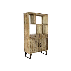 Pegane Etagère en bois de manguier et métal coloris naturel / noir - Longueur 95 x profondeur 44 x hauteur 172 cm