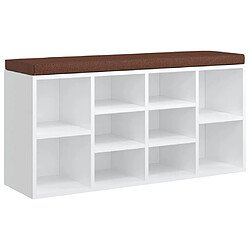 Maison Chic Banc à chaussures | Meuble de rangement à chaussures Meuble d'Entrée Blanc brillant 103x30x48 cm Bois d'ingénierie -MN83051