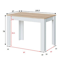 Avis Dansmamaison Table d'appoint Blanc/Chêne clair - CARTIA