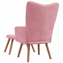 Acheter vidaXL Chaise de relaxation avec repose-pied Rose Velours