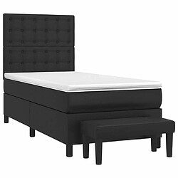 Avis Maison Chic Lit Adulte - Lit simple Lit à sommier tapissier avec matelas moelleux - Meuble de Chambre - Noir 100x200 cm Similicuir -MN96005