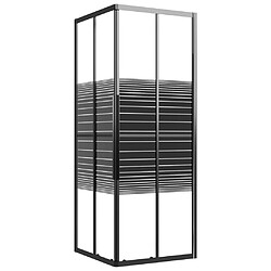 vidaXL Cabine de douche à rayures ESG 80x80x180 cm Noir