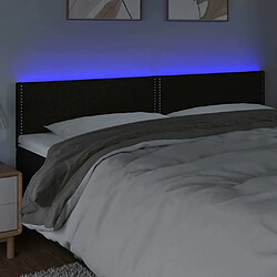 Avis Maison Chic Tête de lit moderne à LED lumineuse pour chambre - Décoration de lit Noir 200x5x78/88 cm Tissu -MN12091