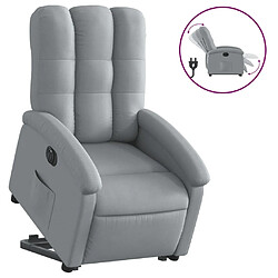 vidaXL Fauteuil inclinable électrique gris clair tissu