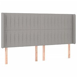 Avis Maison Chic Tête de lit scandinave à LED,meuble de chambre Gris clair 163x16x118/128 cm Tissu -MN64164