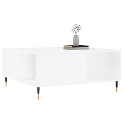 Avis Maison Chic Table basse,Table Console Table d'appoint, Table pour salon blanc 80x80x36,5 cm bois d'ingénierie -MN26326