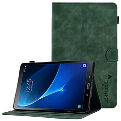 Etui en PU étanche à la poussière avec support et porte-cartes pour votre Samsung Galaxy Tab A 10.1 (2016) T580 - vert