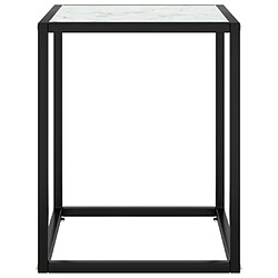 vidaXL Table basse Noir avec verre marbre blanc 40x40x50 cm