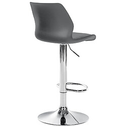 Decoshop26 Tabouret de bar x1 avec repose-pieds hauteur réglable pivotant en PVC et plastique gris et métal 10_0004905