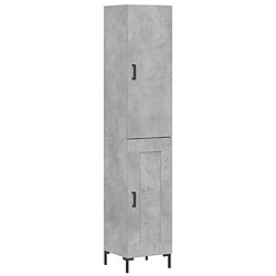 vidaXL Buffet haut Gris béton 34,5x34x180 cm Bois d'ingénierie