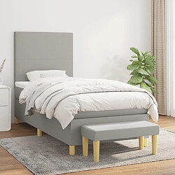 vidaXL Sommier à lattes de lit avec matelas Gris clair 80x200 cm Tissu