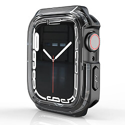 Coque en TPU bicolore, transparent noir/noir pour votre Apple Watch Series 7 41mm