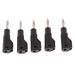 5pcs connecteurs de câble haut-parleur empilables empilables 4mm banane noir