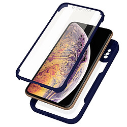 Avizar Coque 360° pour iPhone XS Max Dos Rigide Protection Écran Souple Contour bleu