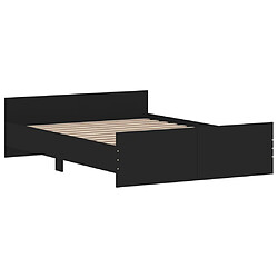 Avis Maison Chic Lit adulte - Cadre Structure de lit avec tête de lit Contemporain/pied de lit noir 135x190 cm -MN86033