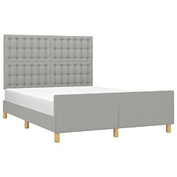 Avis Maison Chic Lit adulte - Cadre Structure de lit avec tête de lit Contemporain Gris clair 140x190 cm Tissu -MN83908