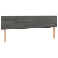 Maison Chic Lot de 2 Têtes de lit design pour chambre - Décoration de lit Gris foncé 90x5x78/88 cm Velours -MN73092