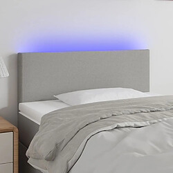 vidaXL Tête de lit à LED Gris clair 100x5x78/88 cm Tissu