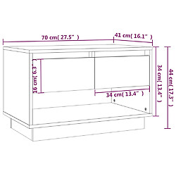 vidaXL Meuble TV gris béton 70x41x44 cm bois d'ingénierie pas cher