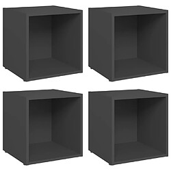 Maison Chic Meubles TV 4 pcs pour salon Gris 37x35x37 cm Aggloméré -MN21645