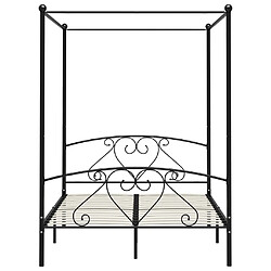 Avis vidaXL Cadre de lit sans matelas avec baldaquin noir 160x200 cm métal