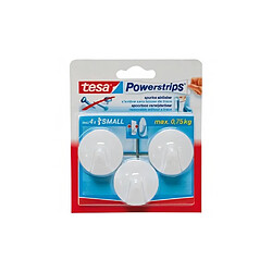 TESA 3 Mini Crochets ronds + 4 Mini Powerstrips - Blanc