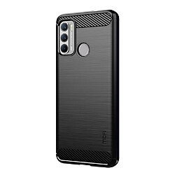 Mofi Coque en TPU Conception en fibre de carbone brossée flexible bien protégée noir pour votre Motorola Moto G60/G40 Fusion