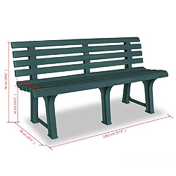 vidaXL Banc de jardin 145,5 cm Plastique Vert pas cher