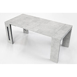 Avis Inside 75 Table console extensible 8 couverts TOPAZ 90 cm béton avec allonges intégrées