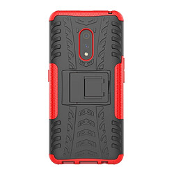 Wewoo Coque Pour OPPO Realme X Texture de pneu TPU antichoc + PC Housse de protection avec support rouge