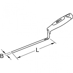 KS TOOLS 144.0238 Truelle à joints plate - lame acier carbone - manche bi-composant - 12 mm