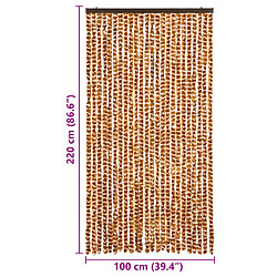 vidaXL Moustiquaire Ocre et blanc 100x220 cm Chenille pas cher