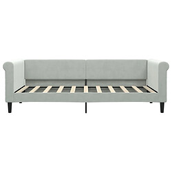 Avis Maison Chic Lit de jour, Lit de repos pour Salon Chambre,Canapé-lit,Lit d'invité gris clair 90x190 cm velours -MN86269