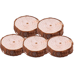 5pcs Tranches De Bois Naturel Non Peintes Copeaux Disque De Journal Rond Pour Bricolage Artisanal 3-4cm