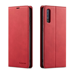 Wewoo Housse Coque Pour Galaxy A50 Forwenw Dream Series Oil Edge Fort Magnetism Étui en cuir à rabat horizontal avec support et fentes cartes et portefeuille et cadre photo rouge