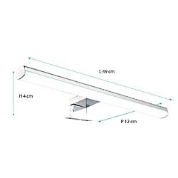 Applique de salle de bain 50 cm chrome (10W 600LM 4000K IP44) - Voltman