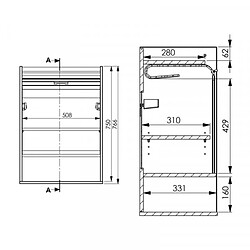 Avis Dansmamaison Meuble de rangement de cuisine à rideau coulissant Blanc/Noir - KULE