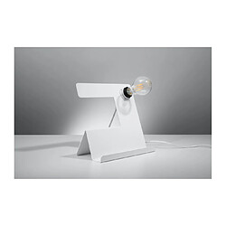 Luminaire Center Lampe de table Incline Acier blanc 1 ampoule 24cm