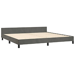 Acheter Maison Chic Lit adulte - Cadre Structure de lit avec tête de lit Contemporain Gris foncé 200x200 cm Velours -MN16143