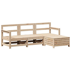 vidaXL Salon de jardin 4 pcs bois massif de pin